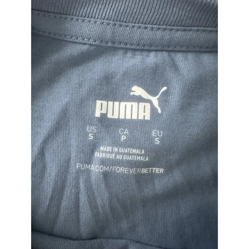 Puma Essential Logo Crew Neck Short Sleeve T-Shirt Women’s Blue Size S New - Picture 6 of 11